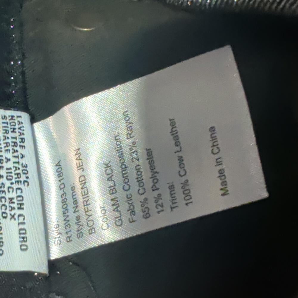 Nwt R13 Women's Boyfriend Glam Black Jeans With Sparkle - Picture 10 of 10